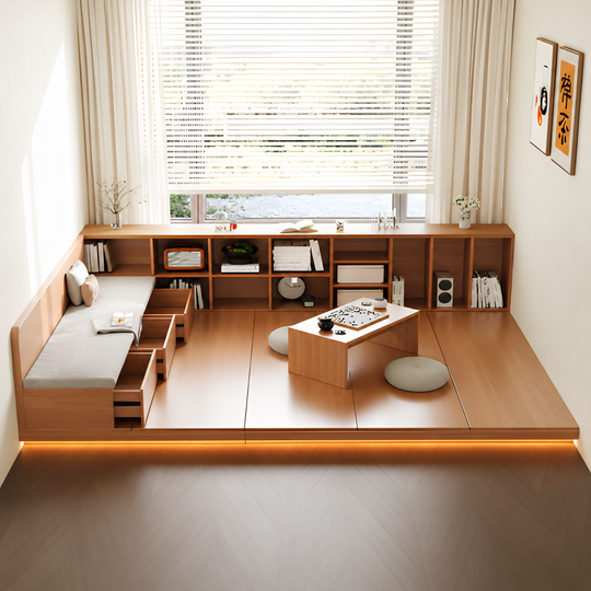 HARUKO Japanese Storage Platform & Bench - Cassa Haus Singapore