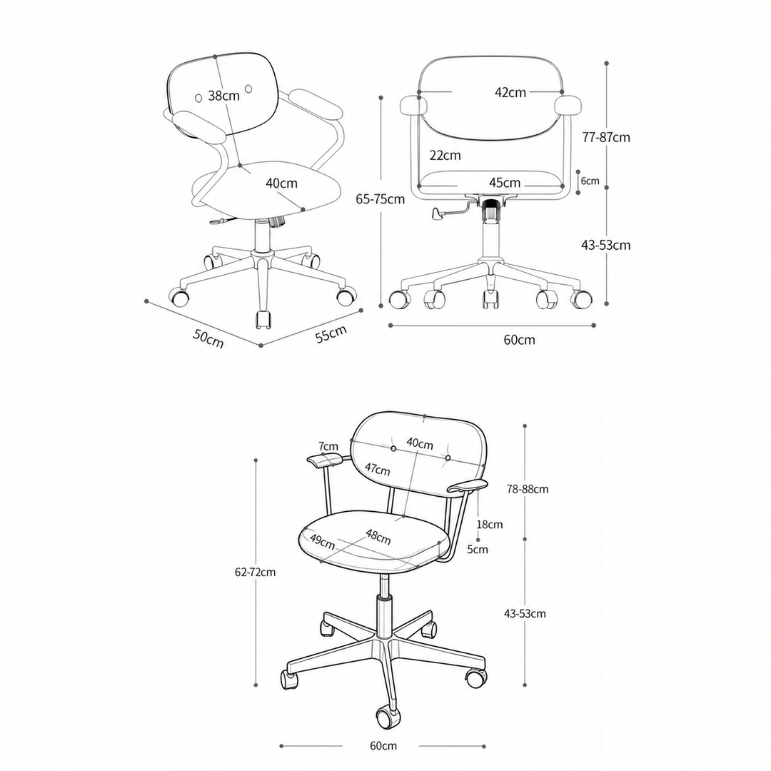 MOKIRA Modern Fabric Study Chair - Cassa Haus Singapore