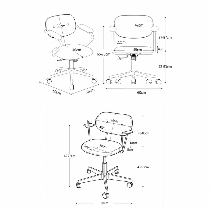 MOKIRA Modern Fabric Study Chair - Cassa Haus Singapore
