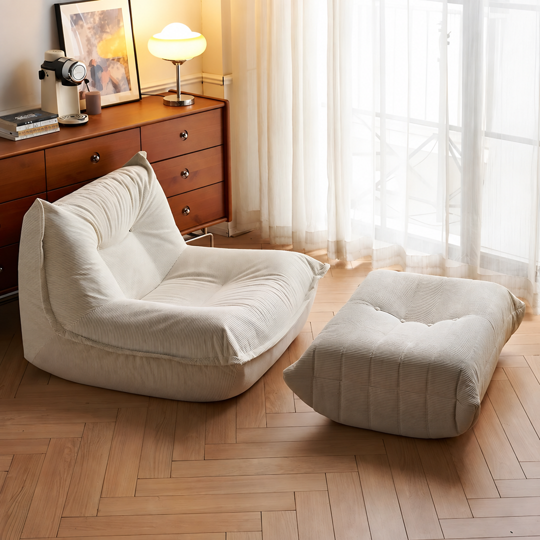 LUMO Modern Corduroy Fabric Lounge Chair