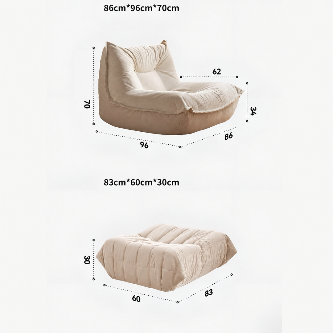 LUMO Modern Corduroy Fabric Lounge Chair