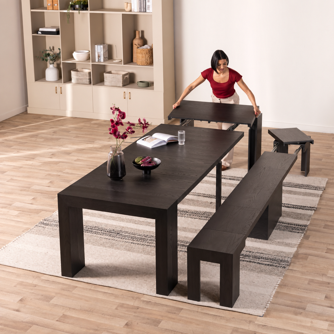 ACCORDION Modern Solid Wood Extendable Dining Table