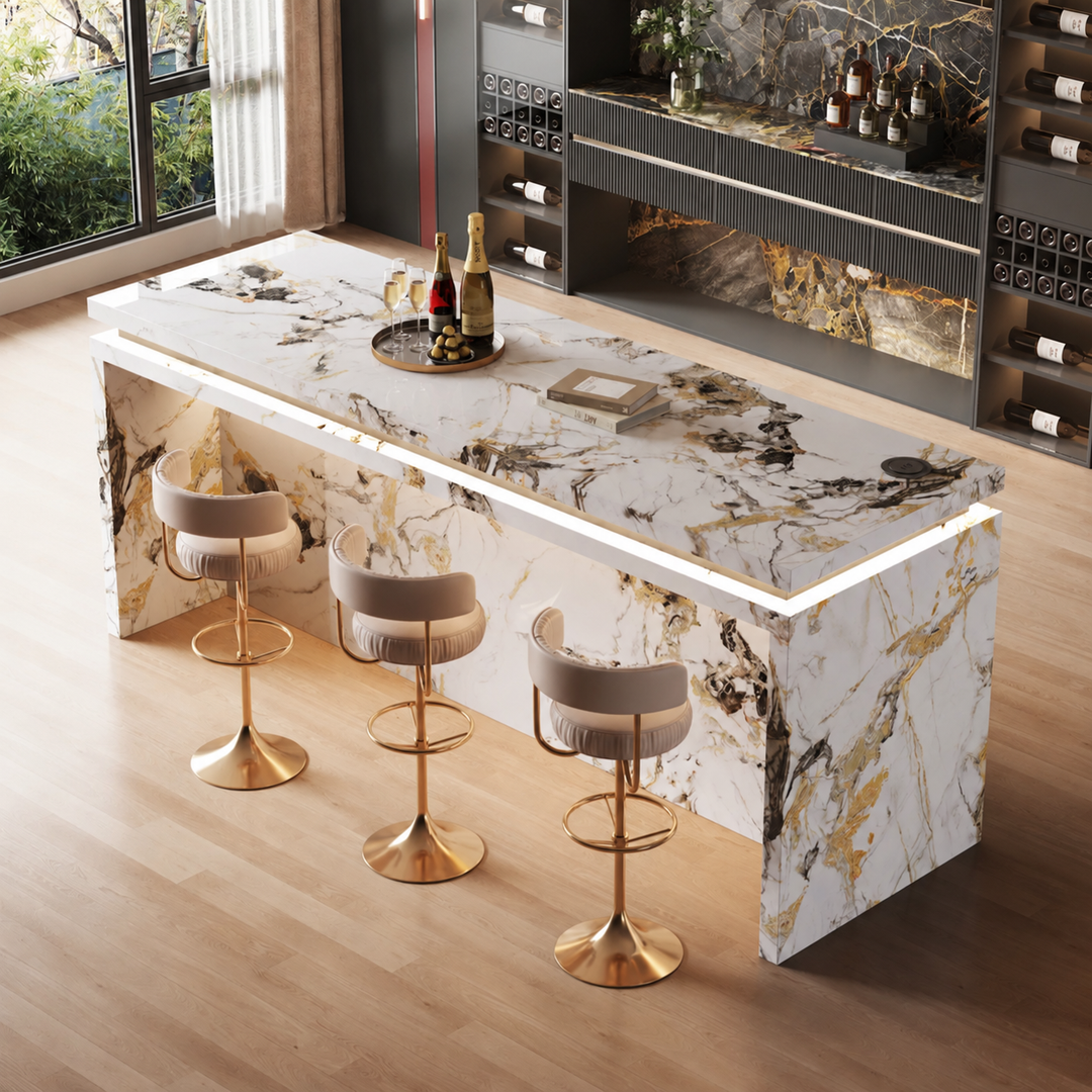 VESTRAVO Modern Sintered Stone Island Bar Table
