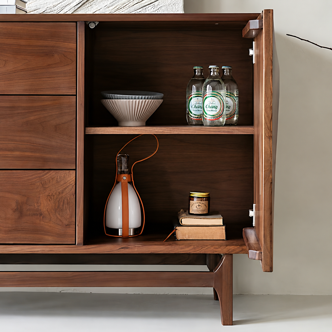 ARCOVEN Rustic Walnut Wood Sideboard
