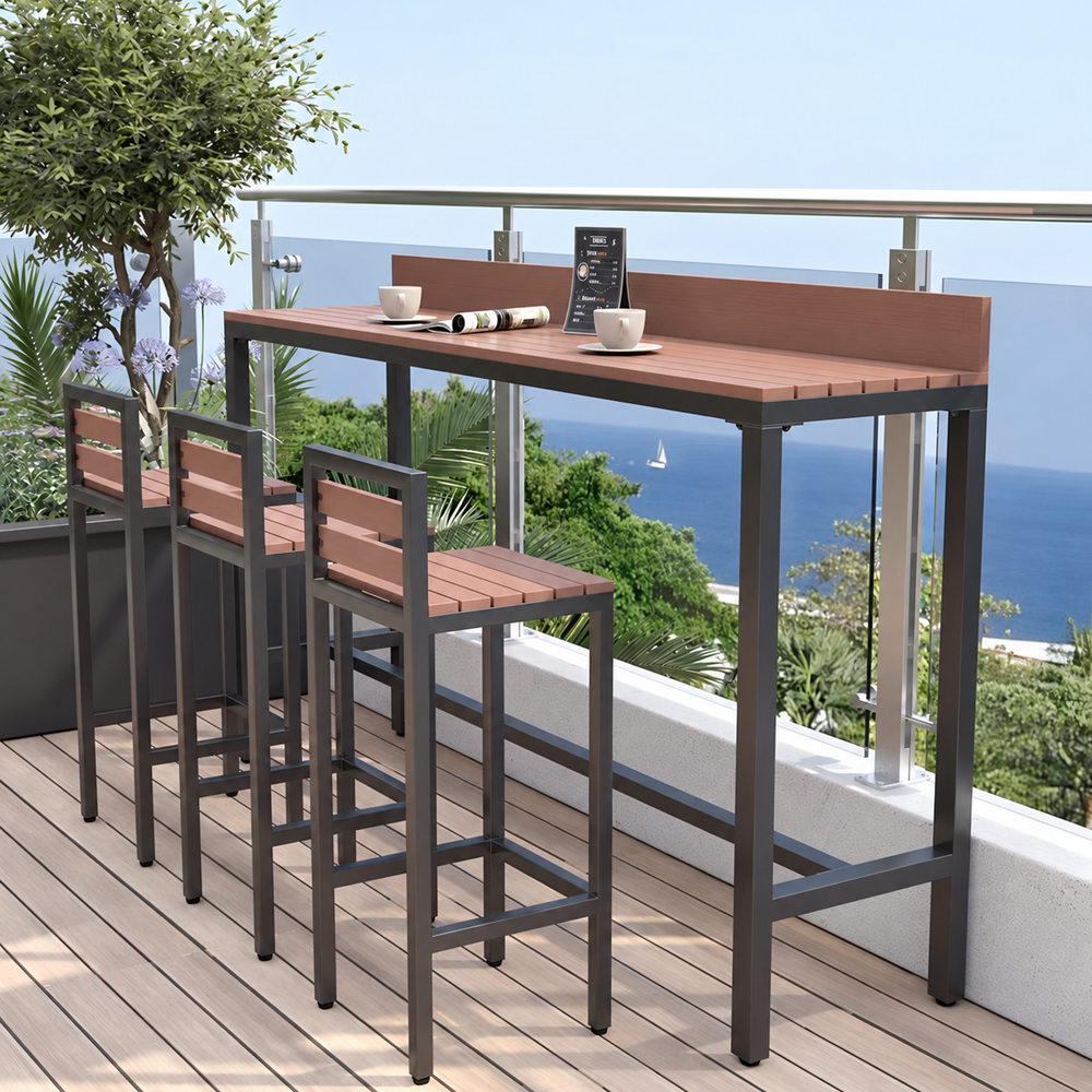 QORVENZA Modern Outdoor Bar Table and Chairs - Cassa Haus Singapore