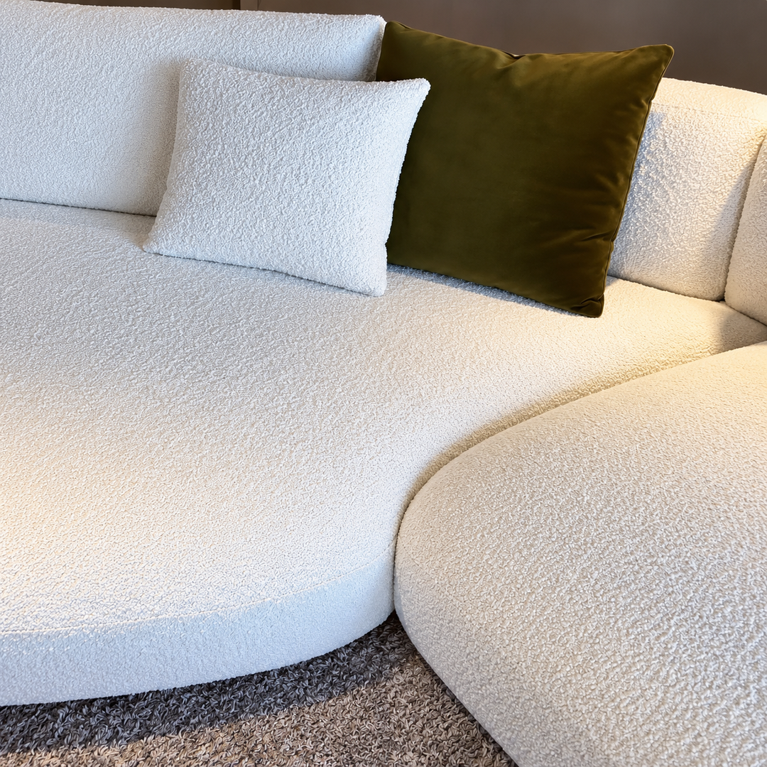 BEZIER Modern Curved Boucle Sofa - Cassa Haus Singapore