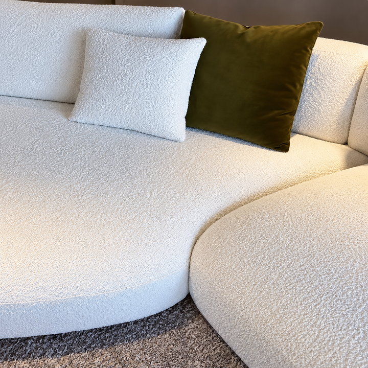 BEZIER Modern Curved Boucle Sofa - Cassa Haus Singapore