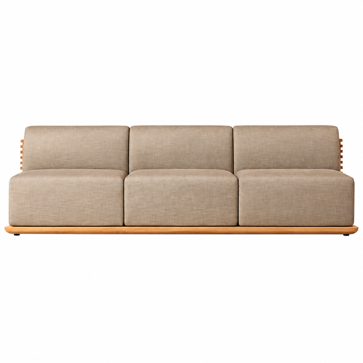 XELQORIA Modern Teak Outdoor Sofa