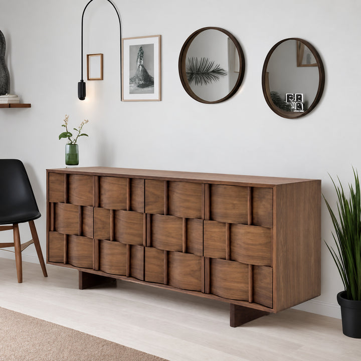 WEAVECRAFT Modern Solid Wood Sideboard