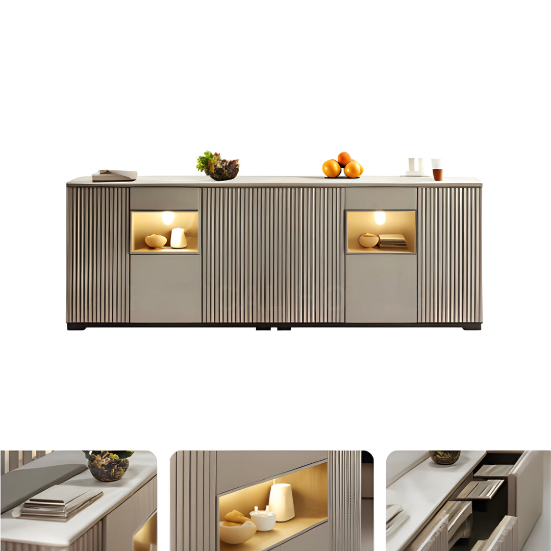 NICHEVA Modern Slim Sintered Stone Sideboard