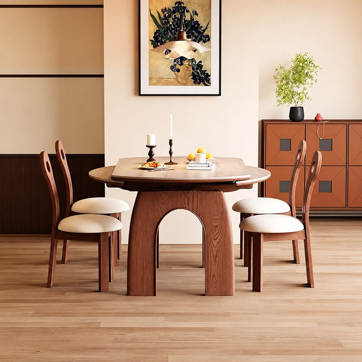 ASHLEY Modern Travertine Extendable Dining Table (INSTOCK) - Cassa Haus Singapore