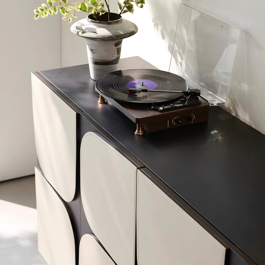 SADRIEL Modern Saddle Leather Sideboard - Cassa Haus Singapore