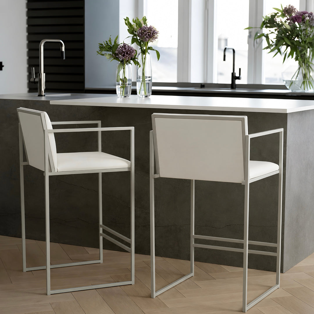 CAVIRO Modern Leather Bar Stool - Cassa Haus Singapore