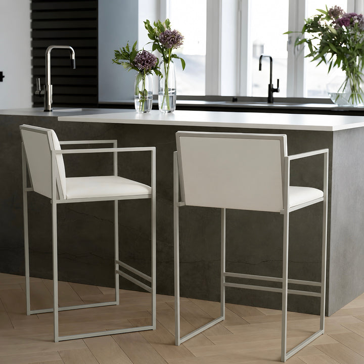 CAVIRO Modern Leather Bar Stool - Cassa Haus Singapore