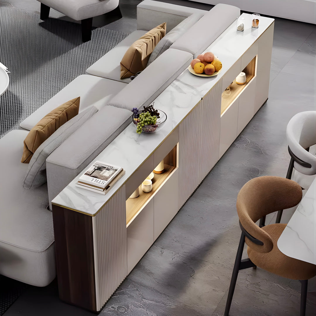 NICHEVA Modern Slim Sintered Stone Sideboard
