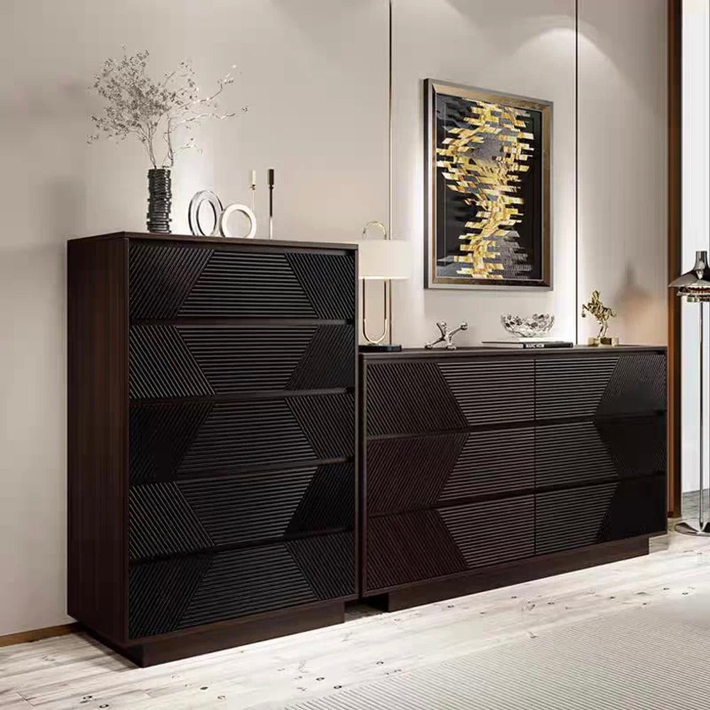 VETTORE Modern Solid Wood Chest of Drawers - Cassa Haus Singapore
