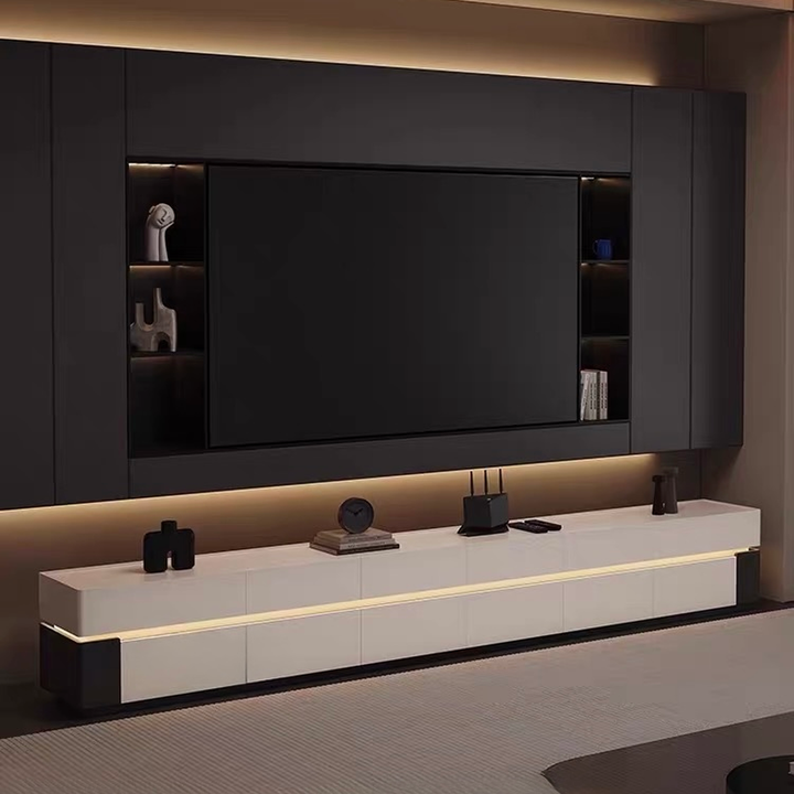 LUMIVAR Modern Solid Wood LED TV Console - Cassa Haus Singapore