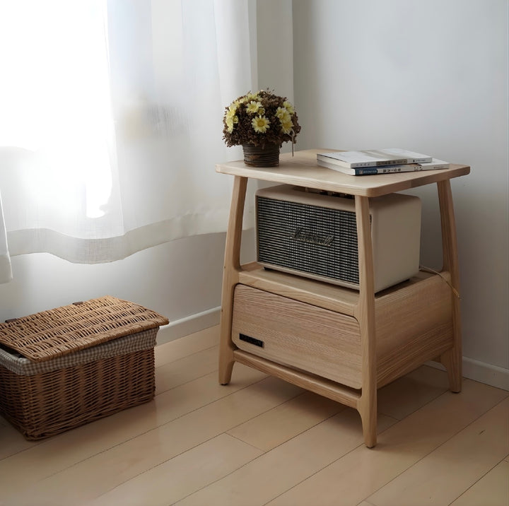 AKIRA Japandi Solid Wood Side Table
