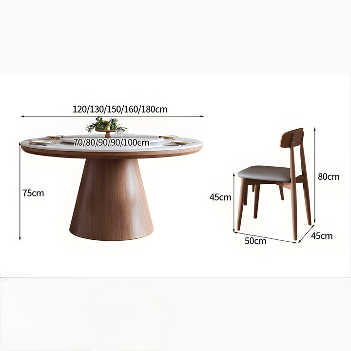 CONVIVIA Solid Wood Round Dining Table