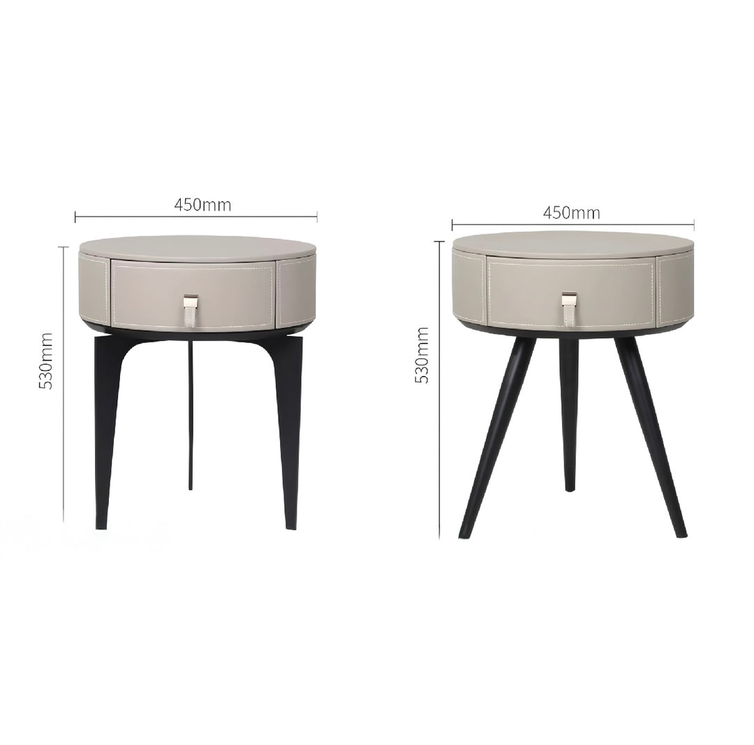 ZENORA Minimalist Round Storage Bedside Table