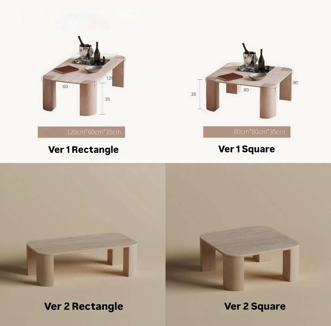 ALVÉRA Modern Travertine Coffee Table Singapore | Cassa Haus