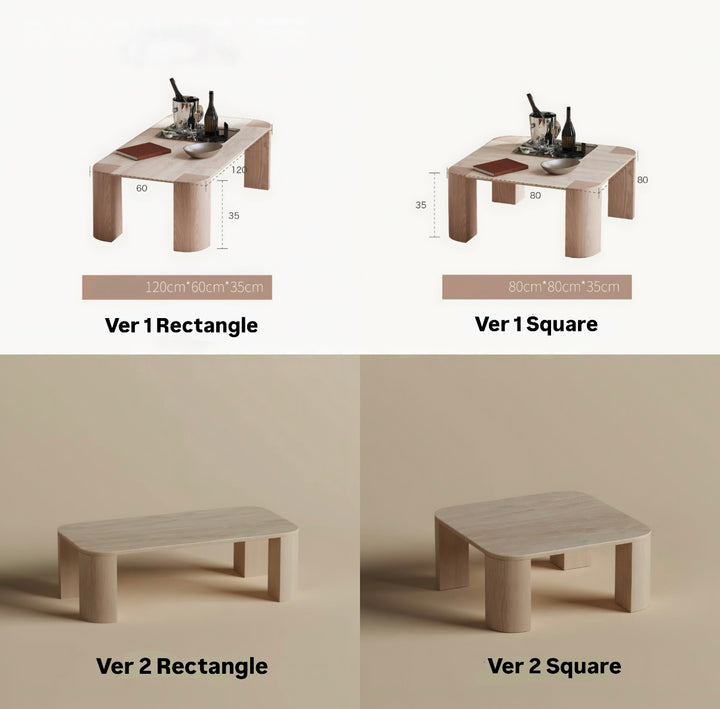 ALVÉRA Modern Travertine Coffee Table Singapore | Cassa Haus
