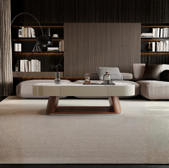 LORCET Modern Marble Coffee & TV Console