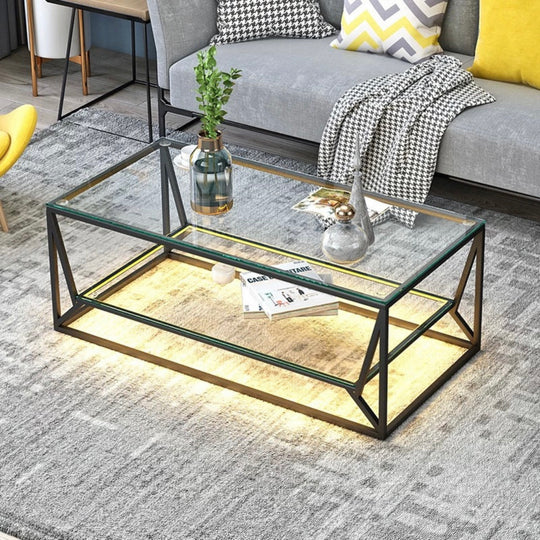 JACK Modern LED Glass Coffee Table - Cassa Haus Singapore