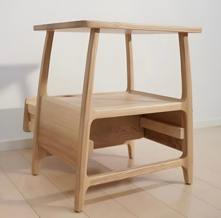 AKIRA Japandi Solid Wood Side Table