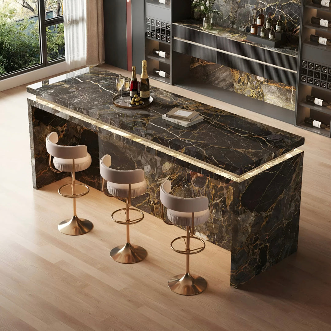 VESTRAVO Modern Sintered Stone Island Bar Table