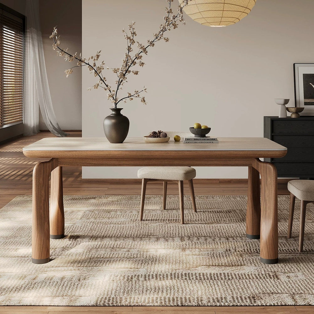 QUINTOS Modern Travertine Dining Table - Radical Homes Singapore