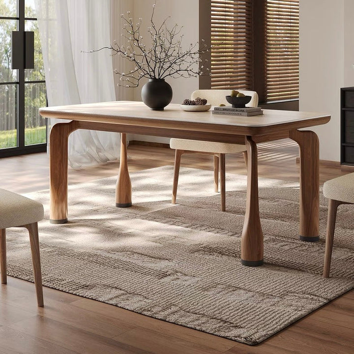 QUINTOS Modern Travertine Dining Table - Radical Homes Singapore