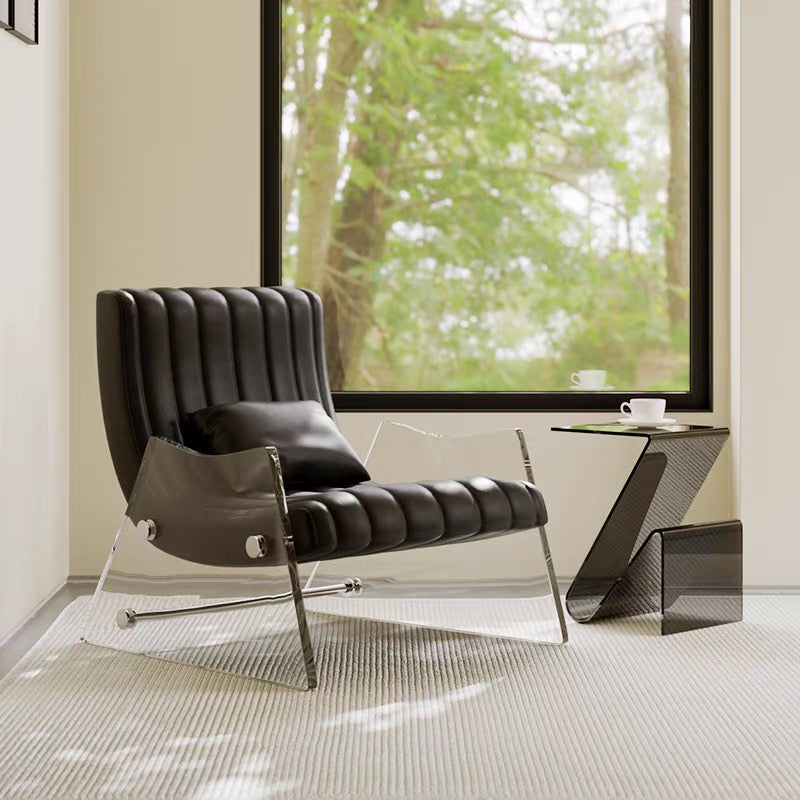 ACRYLA Modern Leather Lounge Chair - Radical Homes Singapore