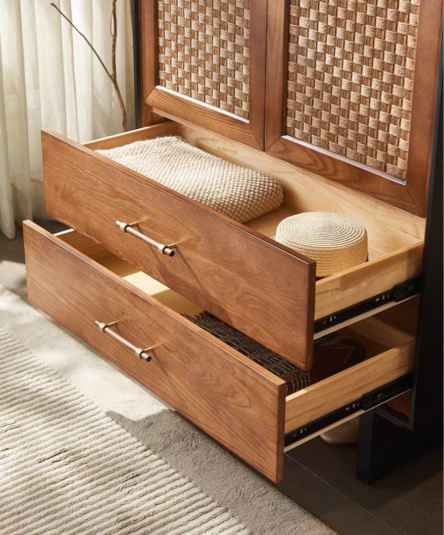 SUKORI Rustic Rattan Wardrobe - Cassa Haus Singapore