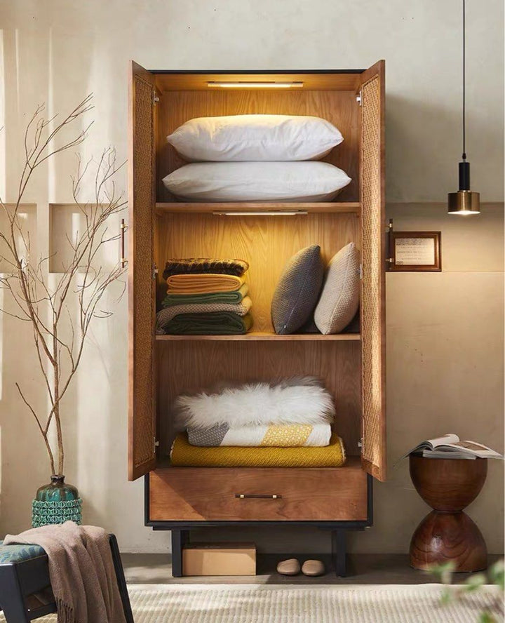 SUKORI Rustic Rattan Wardrobe - Cassa Haus Singapore