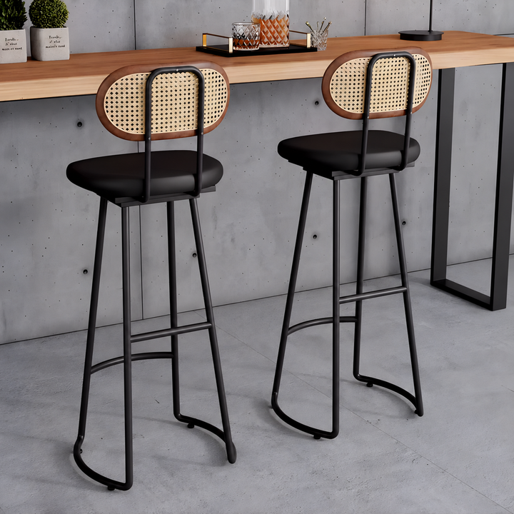 KORVESSA Industrial Solid Wood Bar Stool
