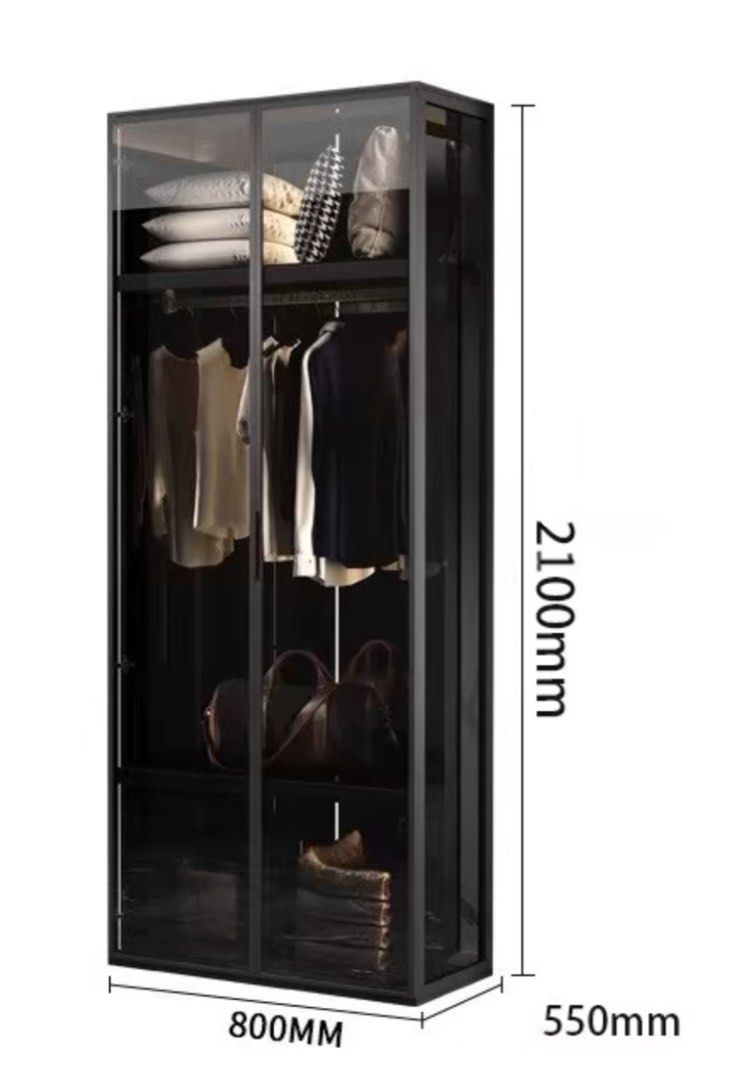 VALERIA Modern Glass Wardrobe - Radical Homes Singapore