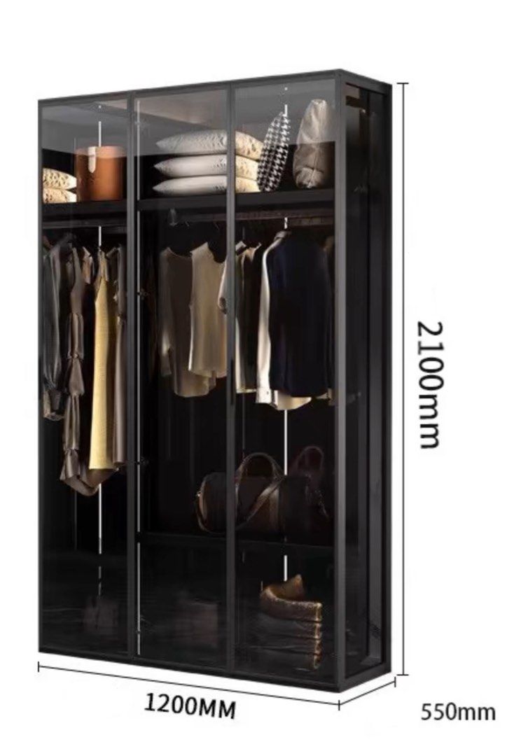 VALERIA Modern Glass Wardrobe - Radical Homes Singapore