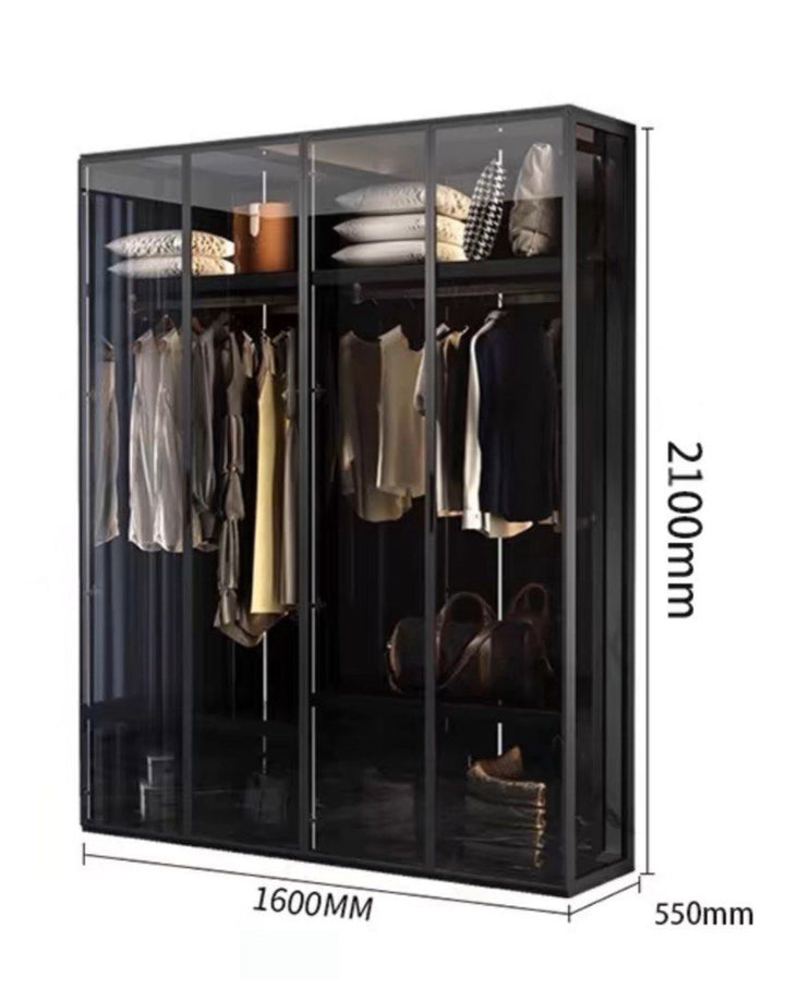 VALERIA Modern Glass Wardrobe - Radical Homes Singapore