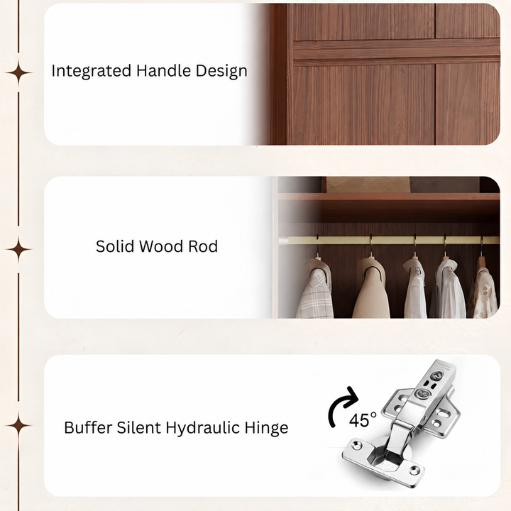 KIRVEX Modern Solid Wood Wardrobe - Cassa Haus Singapore