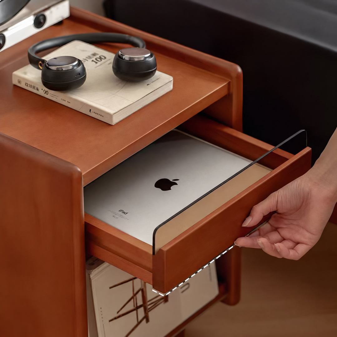 NAREN Modern Solid Wood Bedside Table
