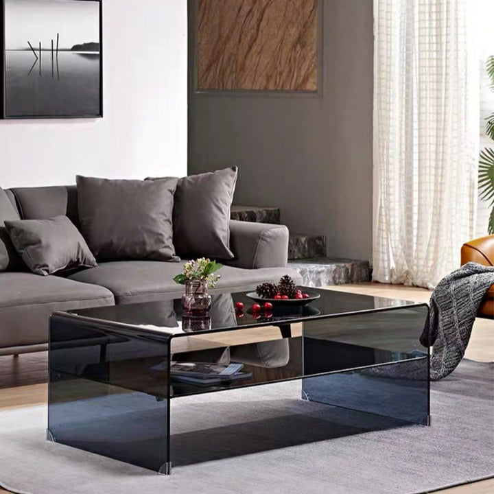 GARNER Minimalist Glass Coffee Table - Radical Homes Singapore