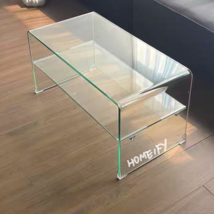 GARNER Minimalist Glass Coffee Table - Radical Homes Singapore