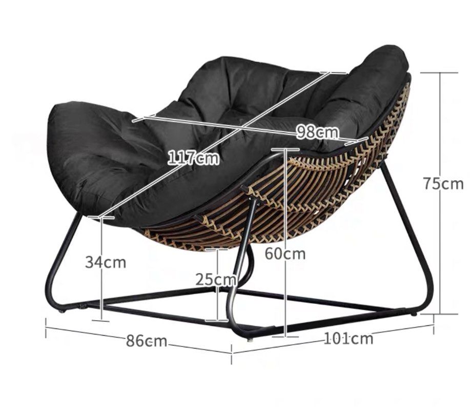 ADON Rustic Rattan Rocking Chair - Radical Homes Singapore