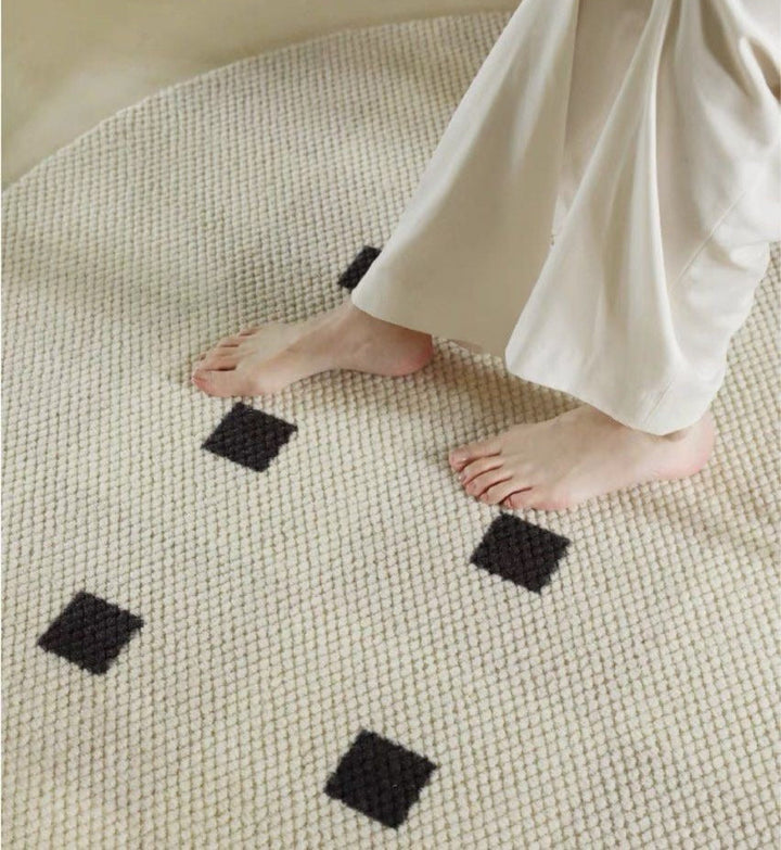 TERRY Modern Round Wool Rug - Radical Homes Singapore