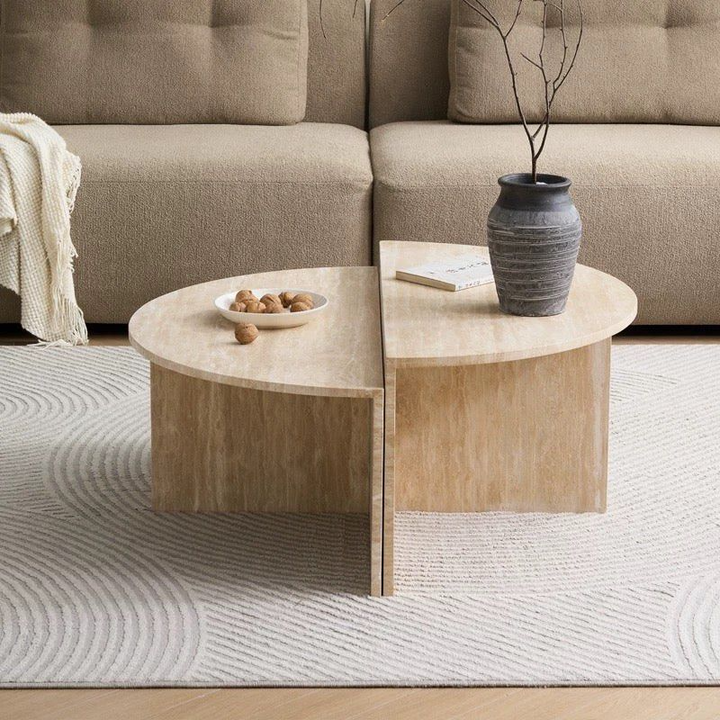 VON Modern Travertine Coffee Table - Radical Homes Singapore