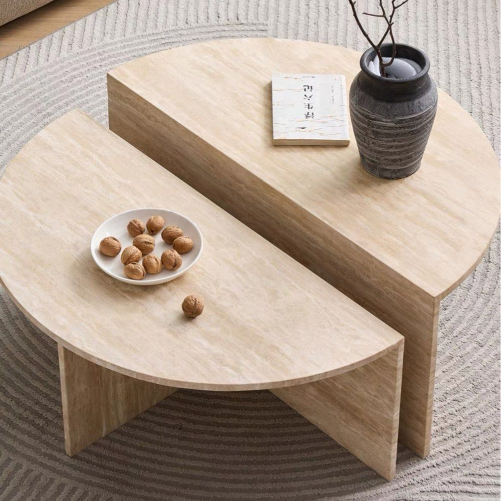 VON Modern Travertine Coffee Table - Radical Homes Singapore