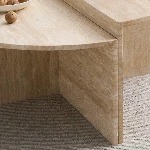 VON Modern Travertine Coffee Table - Radical Homes Singapore