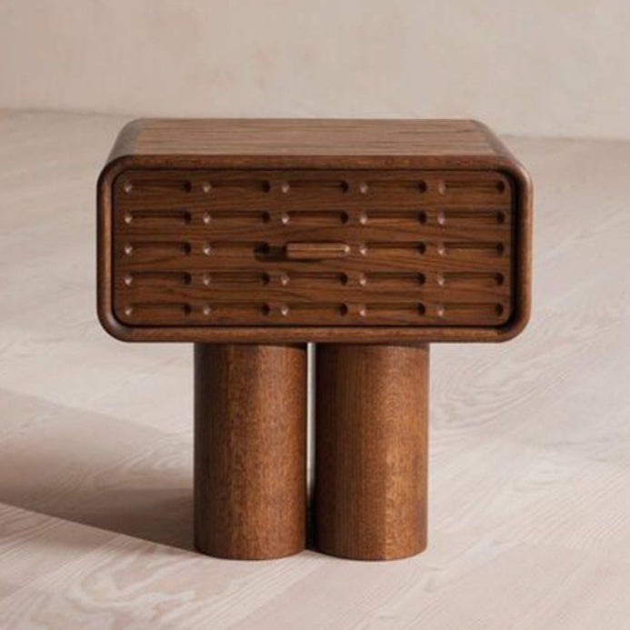 FYNORA Solid Wood Bedside Table