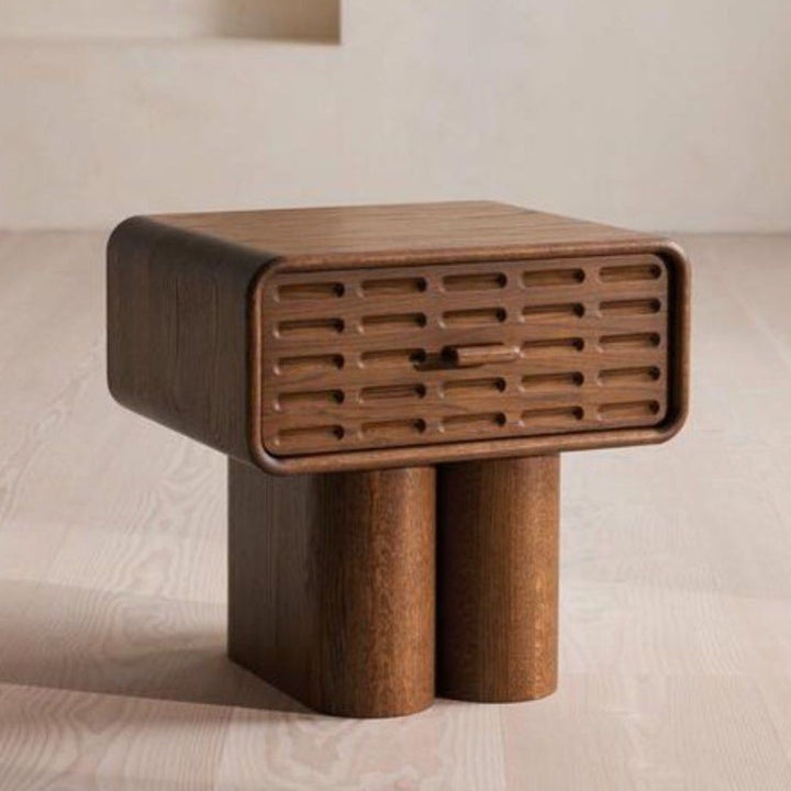 ALDA Solid Wood Bedside Table - Radical Homes Singapore